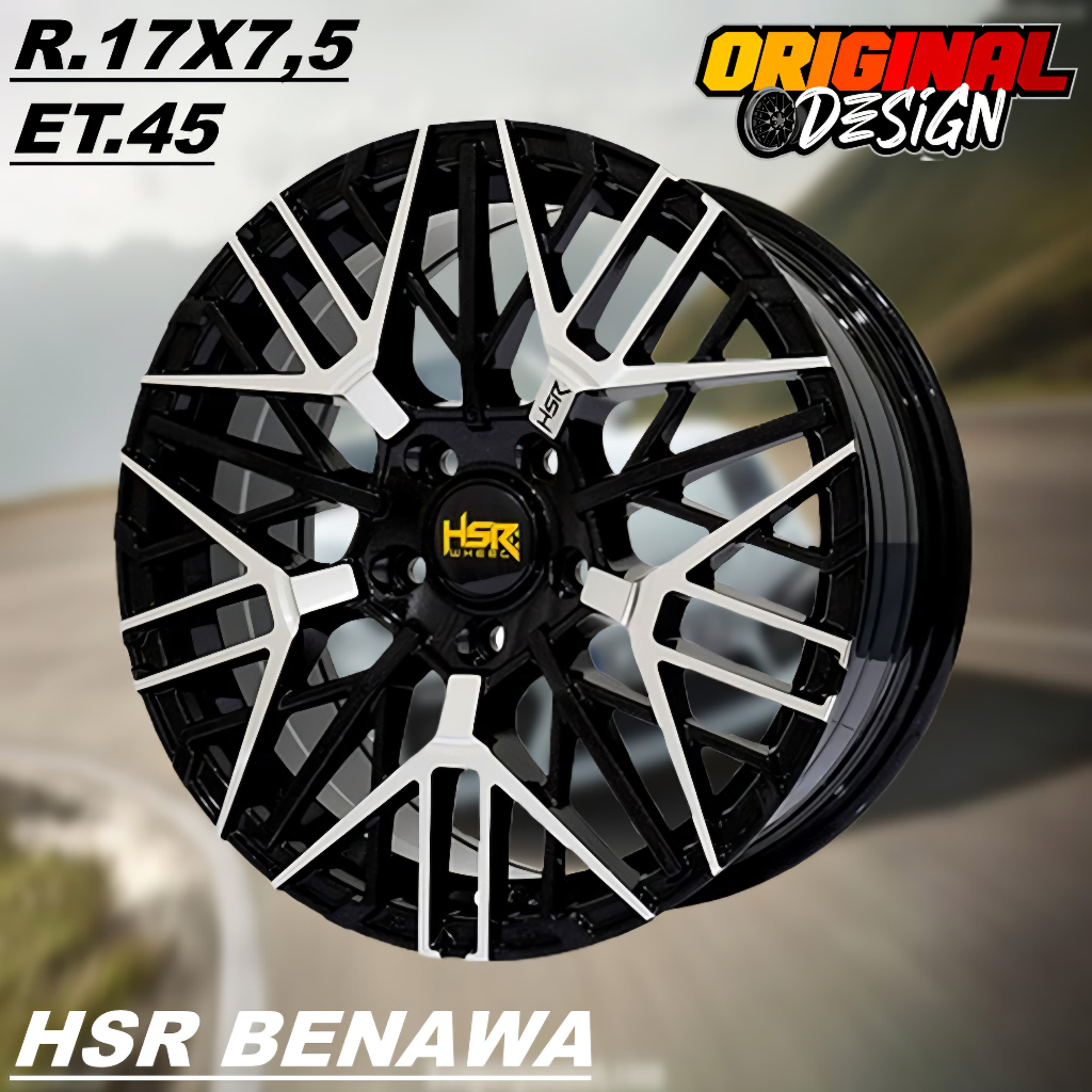 Velg Mobil XPANDER, JUKE, BALENO, Ring 17 Lubang 5 Pelek HSR BENAWA R17