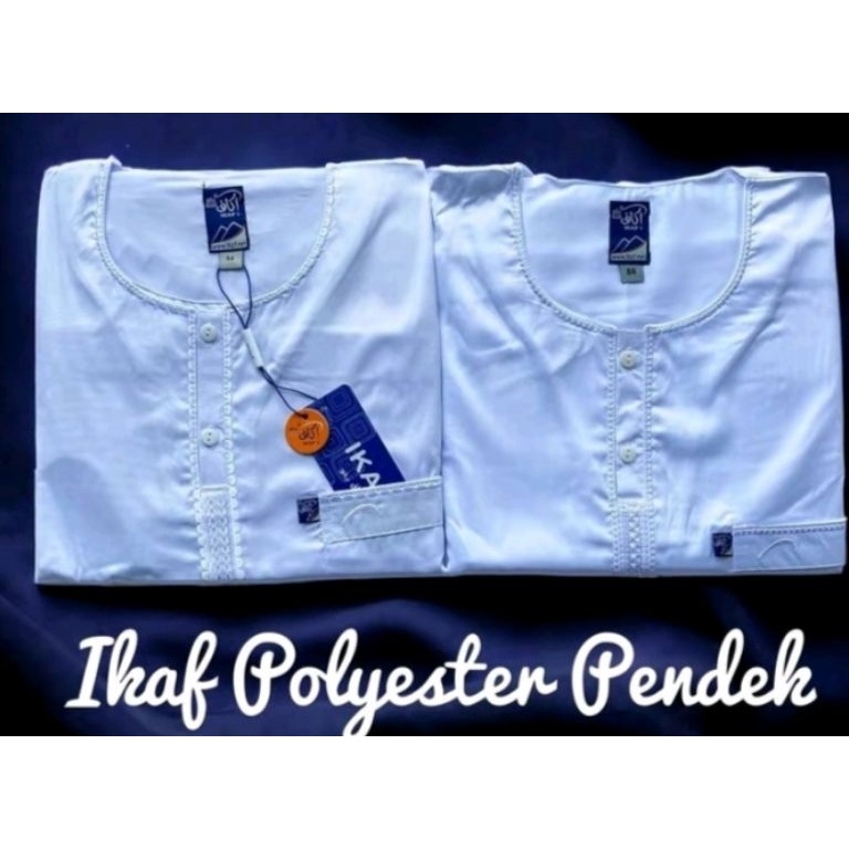 KODE L77A GAMIS JUBAH IKAF SAUDI POLYSTER PUTIH LENGAN PENDEK DAN PANJANG