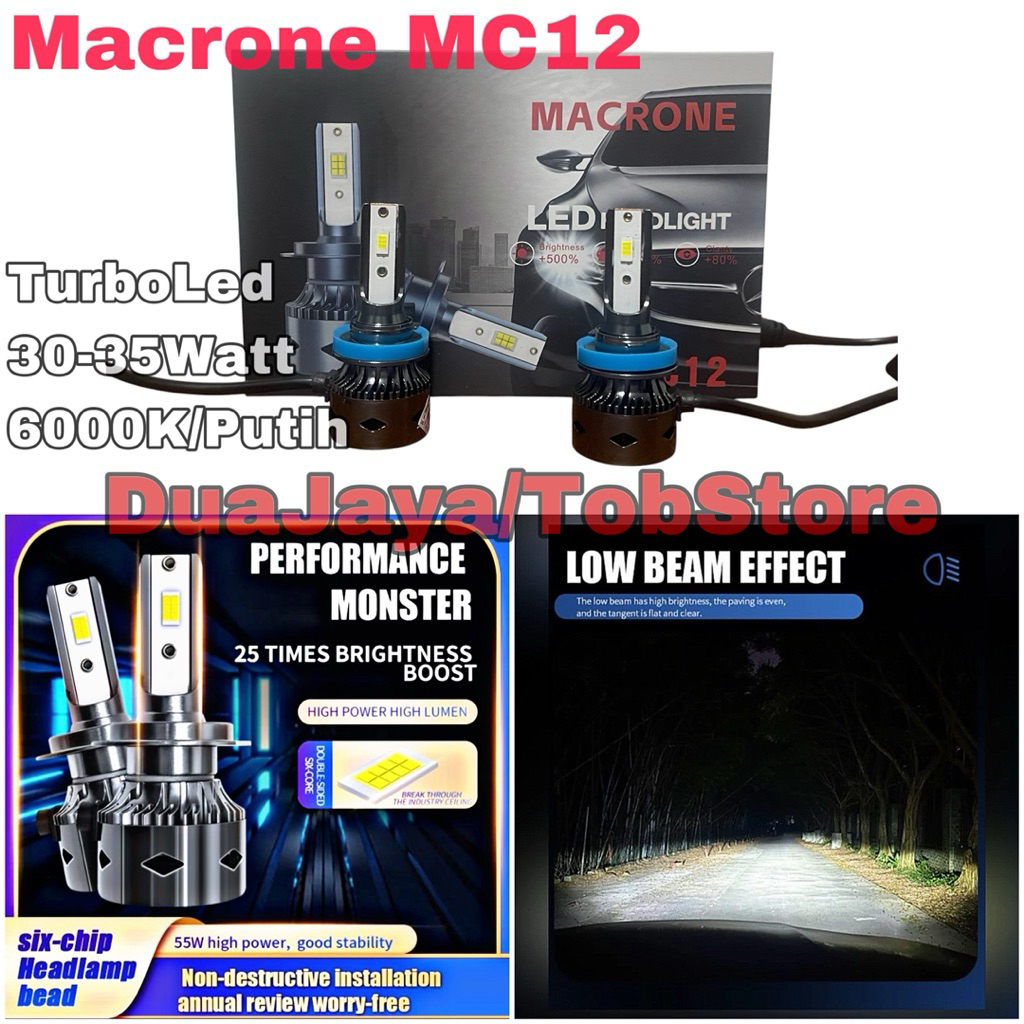 Lampu Led Foglamp Lampu Mobil Xenia 6000K Putih PNP Macrone mc12