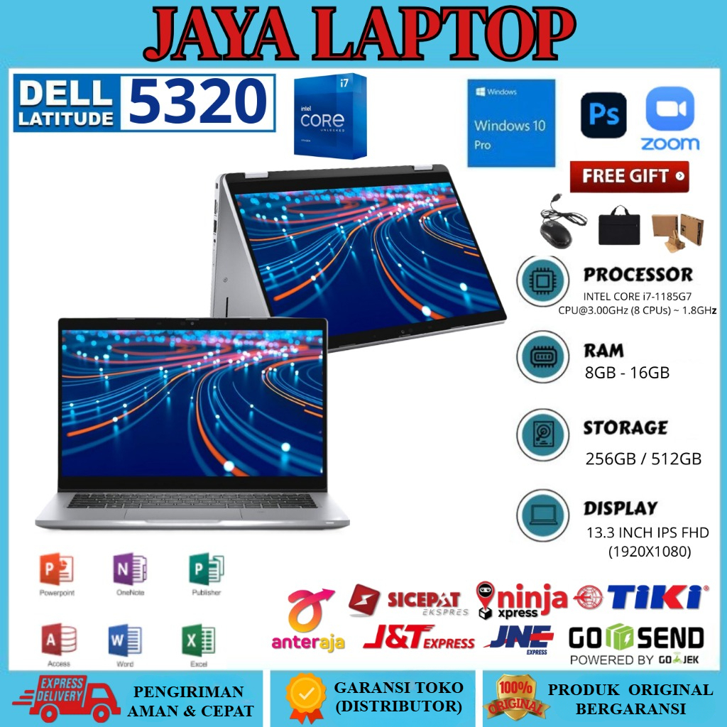 LAPTOP DELL LATITUDE 5320 2in1 TS CORE i7 GEN 11TH TOUCHSCREEN RAM 16GB SSD UP 1 TB FREE TAS