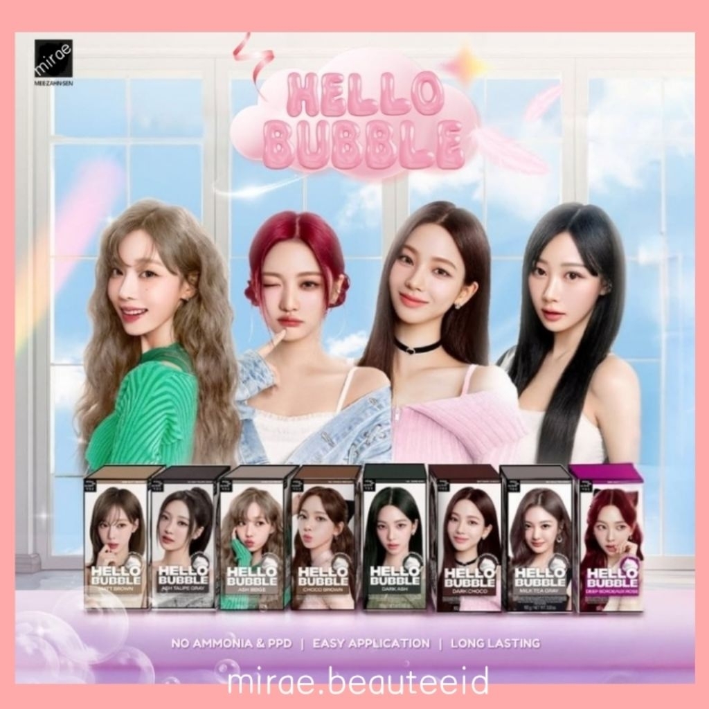 MISE EN SCENE Hello Bubble Semi Permanent Hair Color - Cat rambut Korea DIY type Shampoo