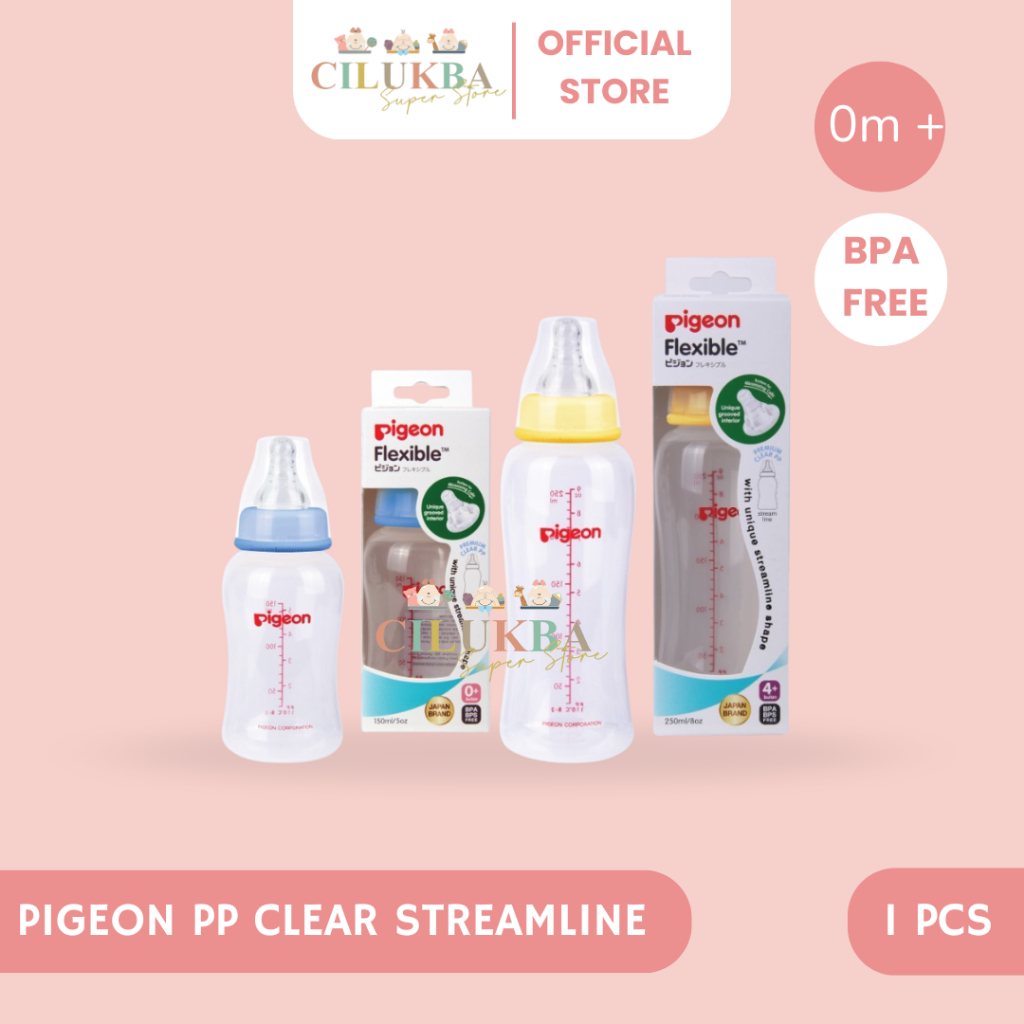 PIGEON FLEXIBLE BOTOL STREAMLINE POLOS | BOTOL DOT BAYI | BOTOL SUSU BAYI | BOTOL DOT | BOTOL SUSU |