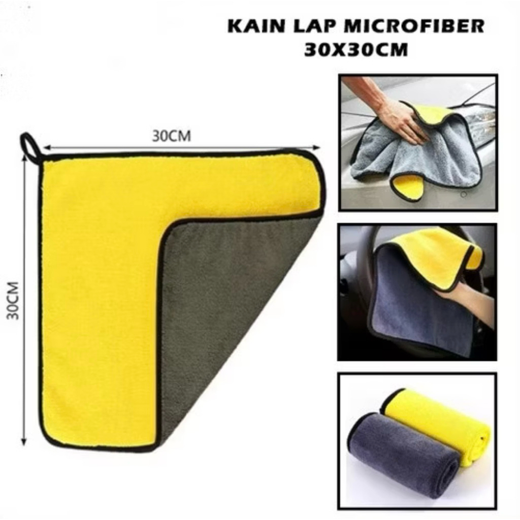 LAP KAIN MICROFIBER Lap Kain Microfiber Kuning Abu 30 X 30