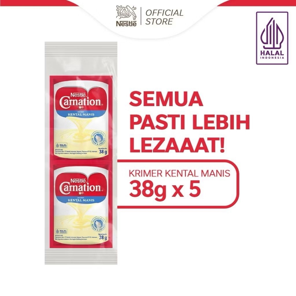 

Nestle Carnation Krimer Kental Manis Isi 5 sachet x 38 gram