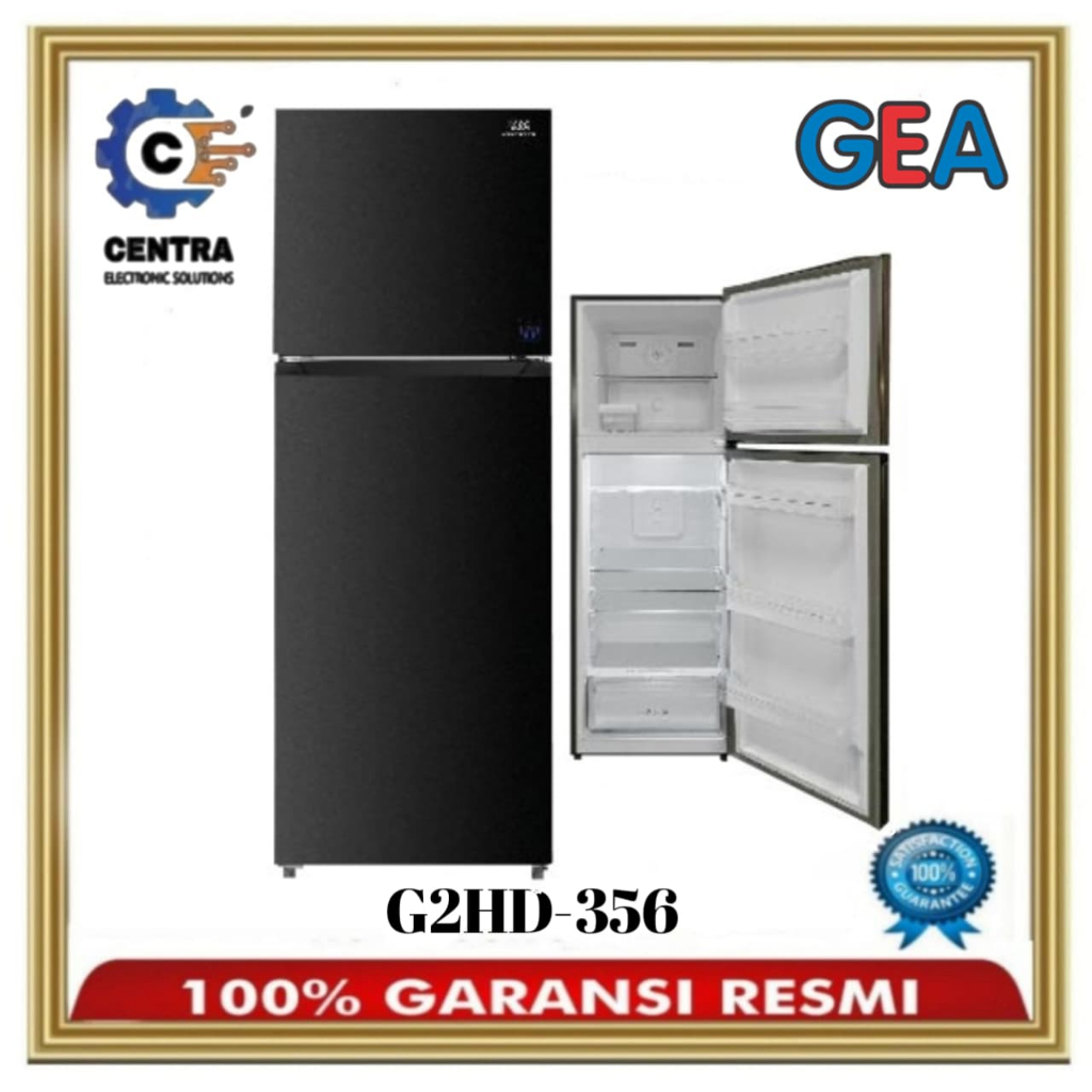 Kulkas GEA 2 Pintu G2HD-356 Top Mount Fridge Freezer 356L