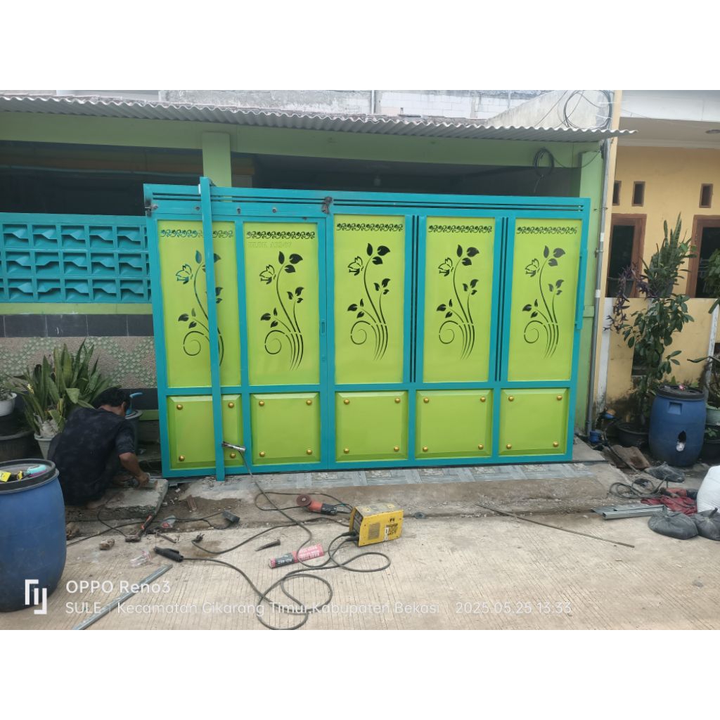 pintu dorong cuting laser