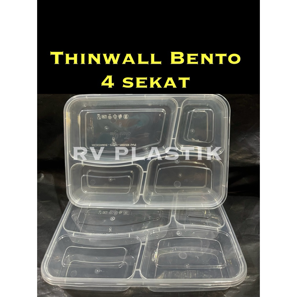 KOTAK MAKAN BENTO | THINWALL BENTO | KOTAK THINWALL 4 SEKAT