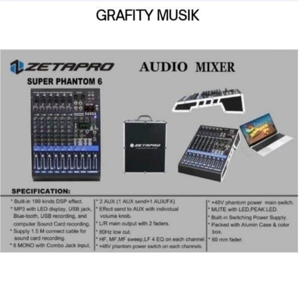 Mixer Audio ZETAPRO Super Phantom 6 Phantom 6 Channel Original