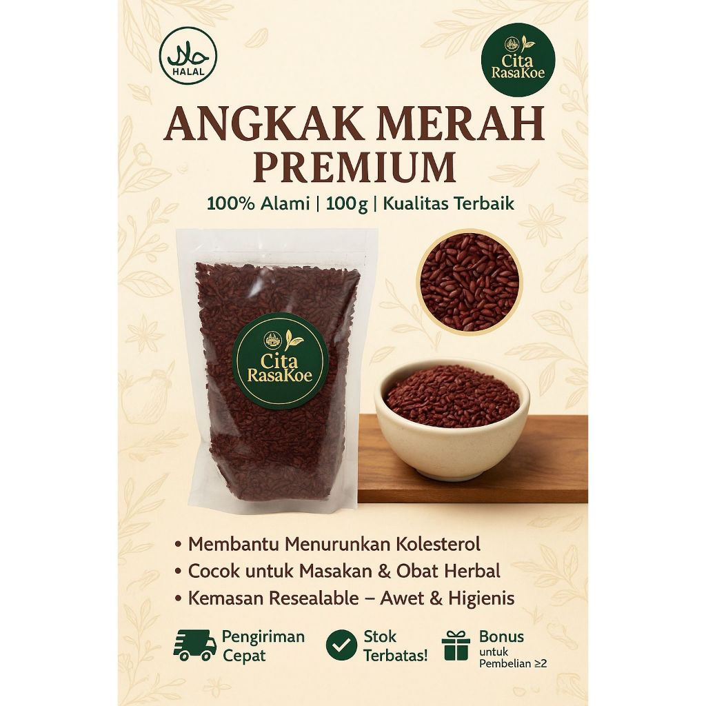 

Rempah Angkak Beras Merah 80gr - Cita Rasakoe