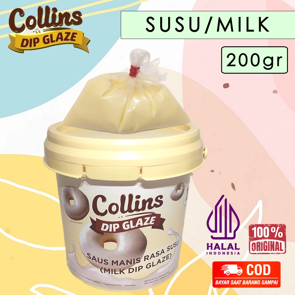 

Selai Collins Dip Glaze Rasa Susu 200gr | Saus Manis Pasta Selai Donat Roti Rasa Susu.