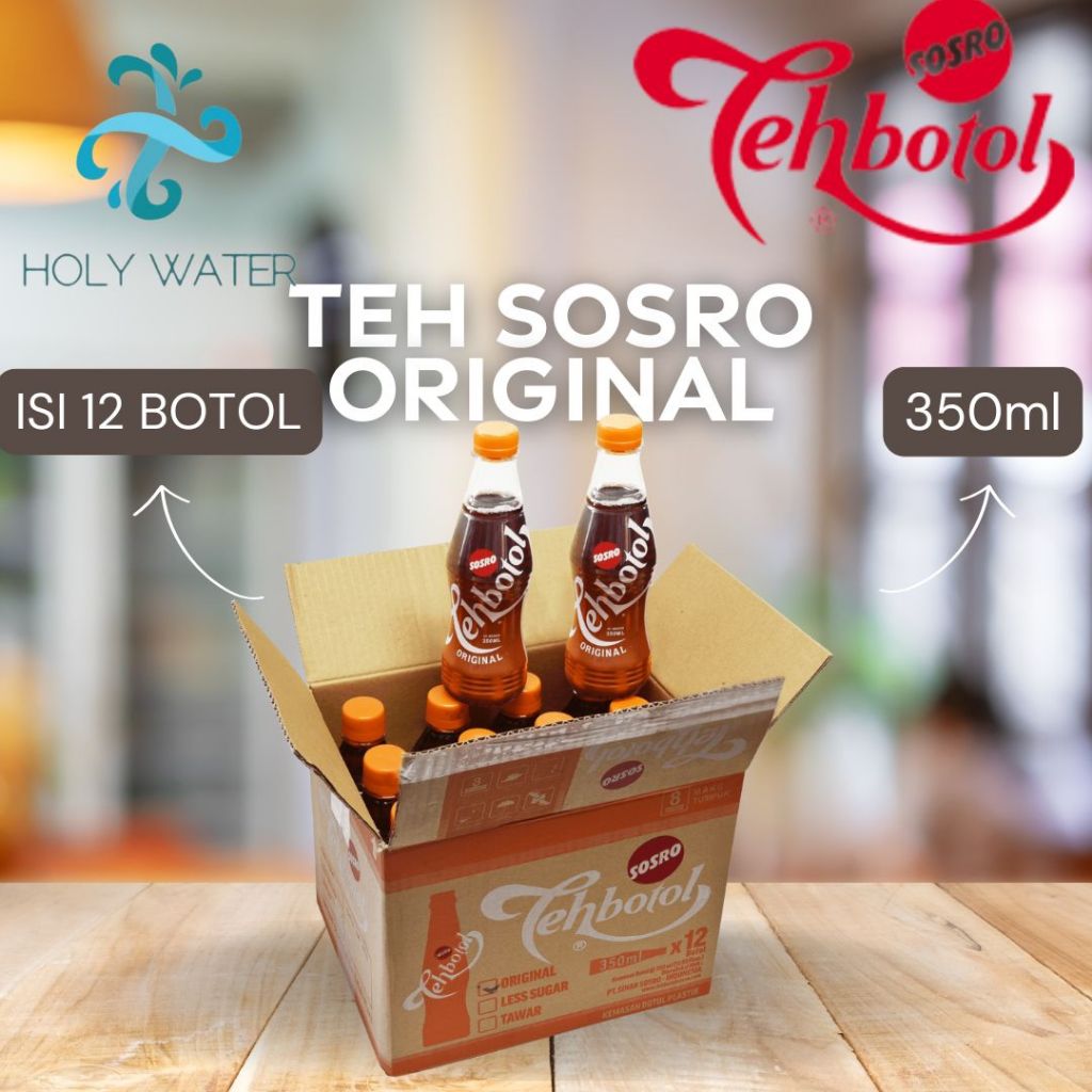 

TEH BOTOL SOSRO ORIGINAL 350ml DUS Isi 12 BOTOL Per Karton - READY AQUA LEMINERALE CLEO PRISTINE VIT SANQUA Air Minum Kemasan Botol Minuman Kardus
