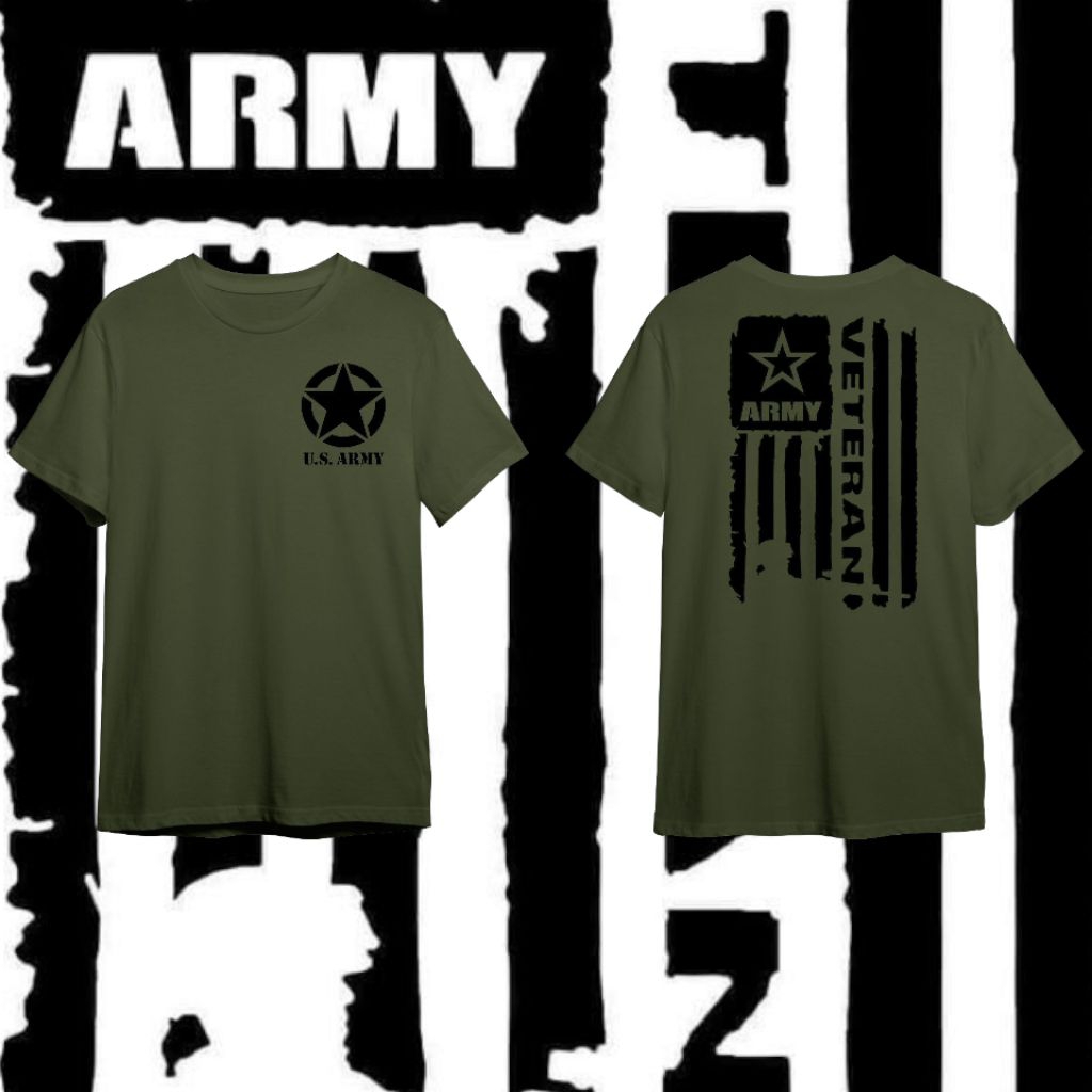Kaos US ARMY T-shirt Military Vintage " US ARMY VETERAN "