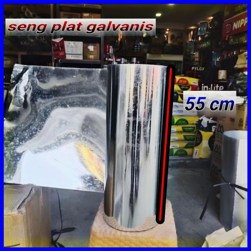 Plat seng Galvanis atap kandang ( Lebar 55 cm x panjang 50 cm )