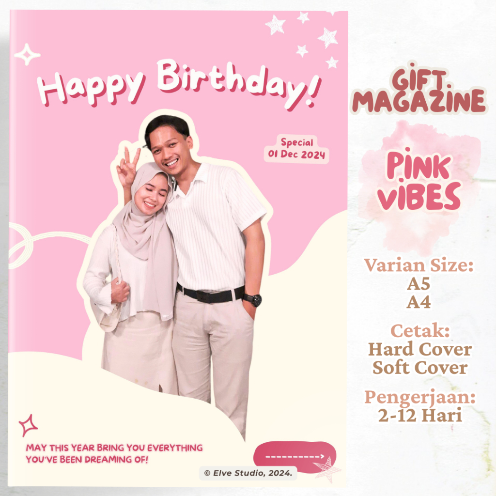

Majalah Custom By Elve Couple Looks Pink Gift Kado Unik Hampers