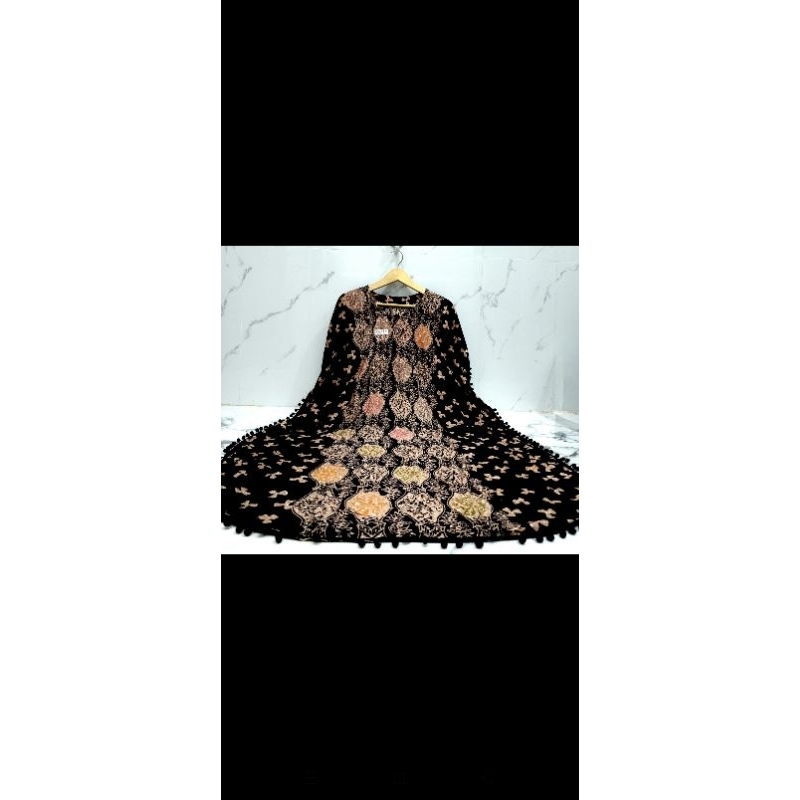 dres lowo midi pompom wanita