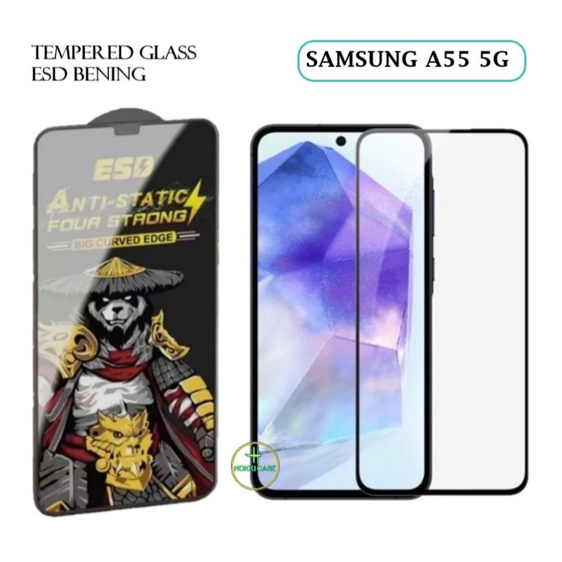 SAMSUNG A55 5G TEMPERED GLASS PREMIUM -TG ANTI STATIC ESD Tempered Glass ESD Full Cover Anti Static 