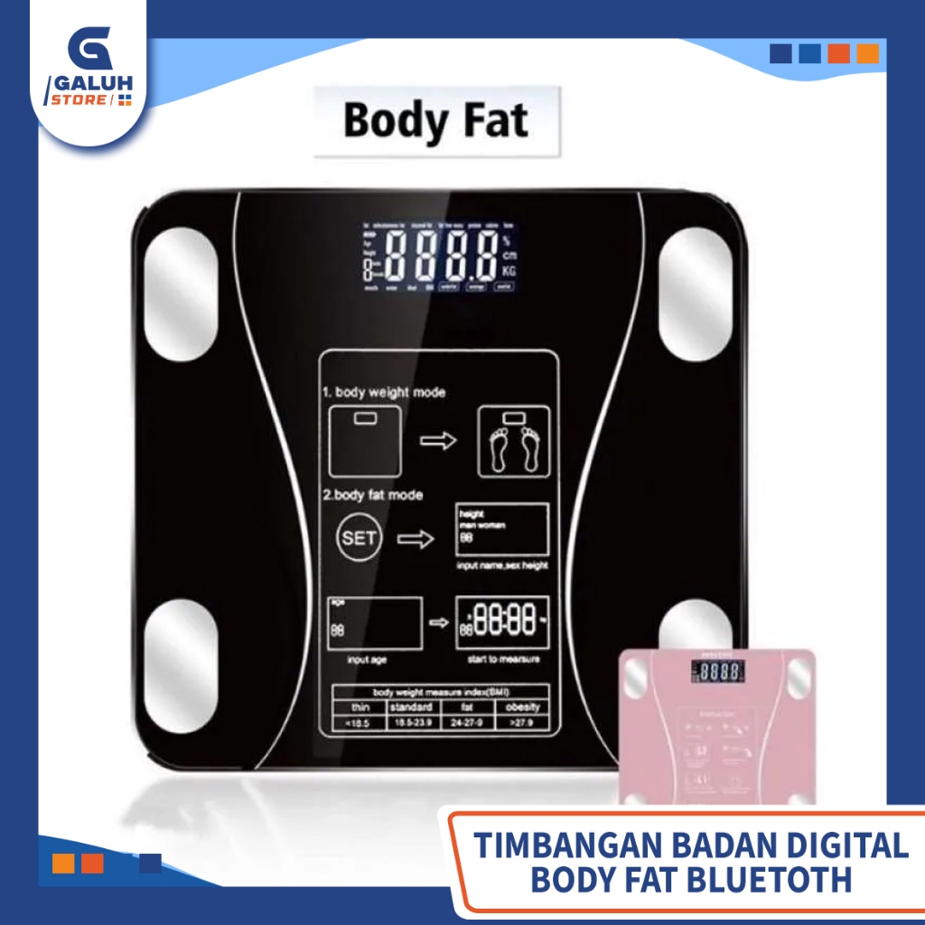 Timbangan Badan Digital Body Fat Bluetooth / Timbangan Berat Badan Otomatis Digital