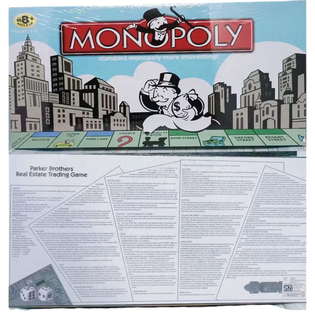 Mainan Edukasi Anak Monopoli Halma  Ular Tangga Ludo Catur International 5in1 Monopoli Universal All