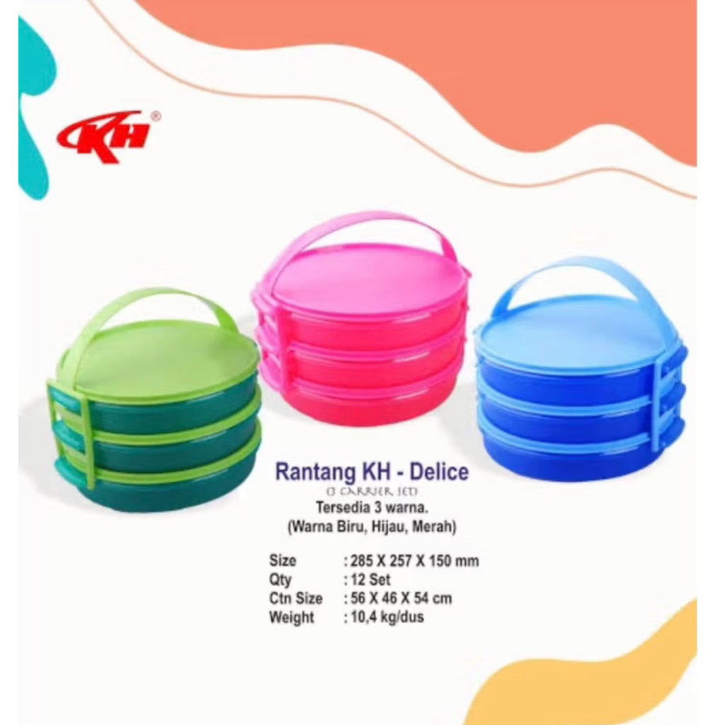 Rantang Catering / Tempat Makan / Wadah Makan Susun 3 KH