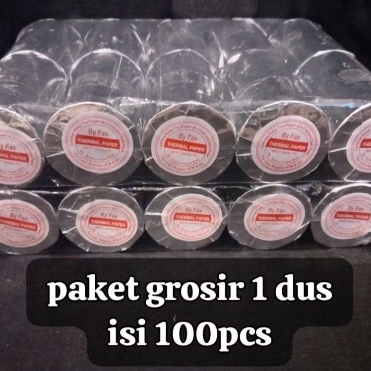 

Kertas kasir thermal Edc 58/57x40 paket 100 pcs(1 DUS) RJ4