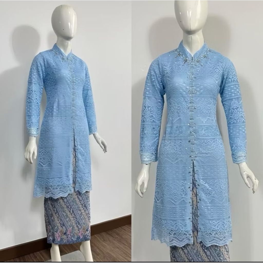 Tunik Brukat/(FREE HIJAB) Tunik Brokat Payet/Kebaya Modern/Kebaya Pesta/Kebaya Wisuda