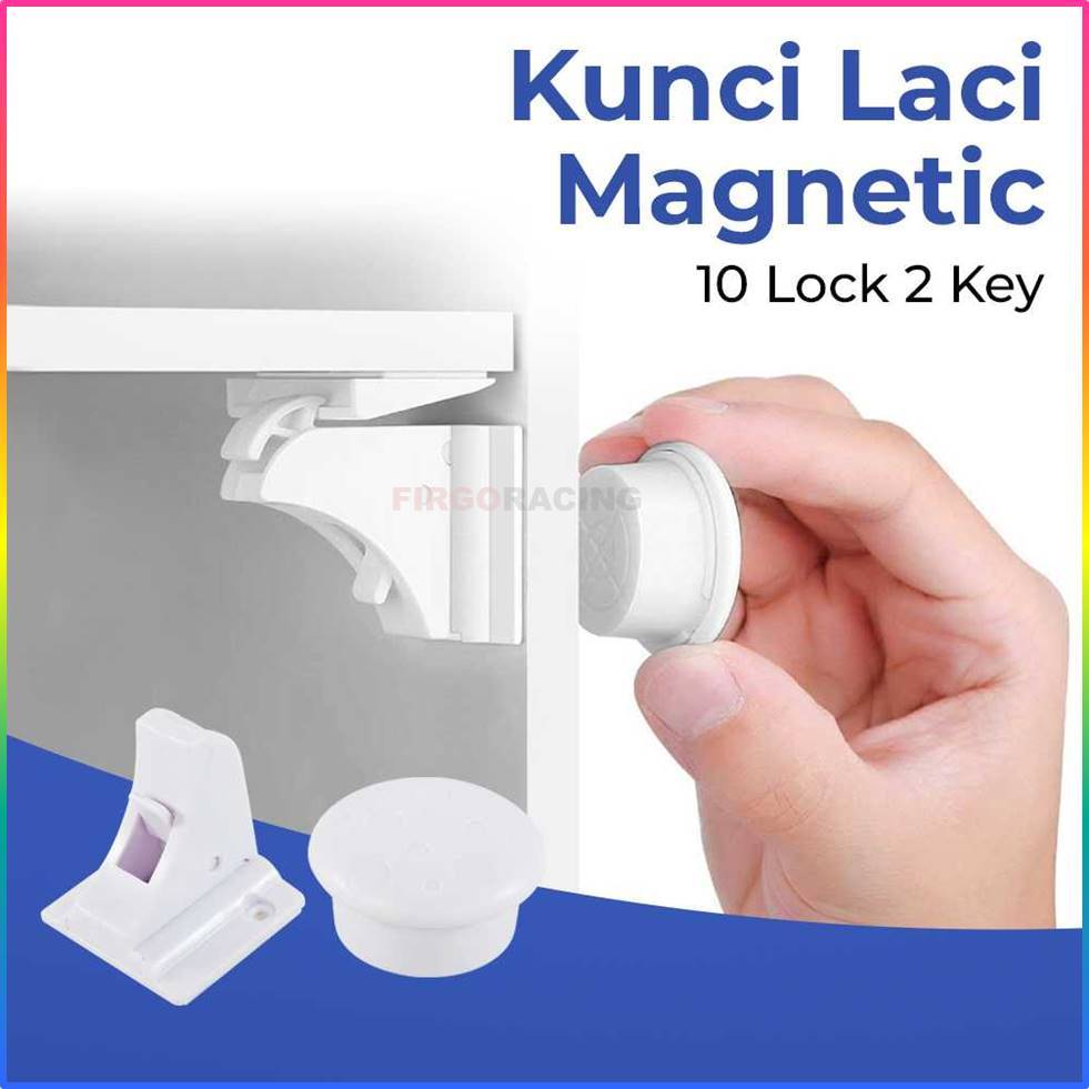 Kunci Laci Lemari Magnetic 10 Lock 2 Key - LK-002-KB