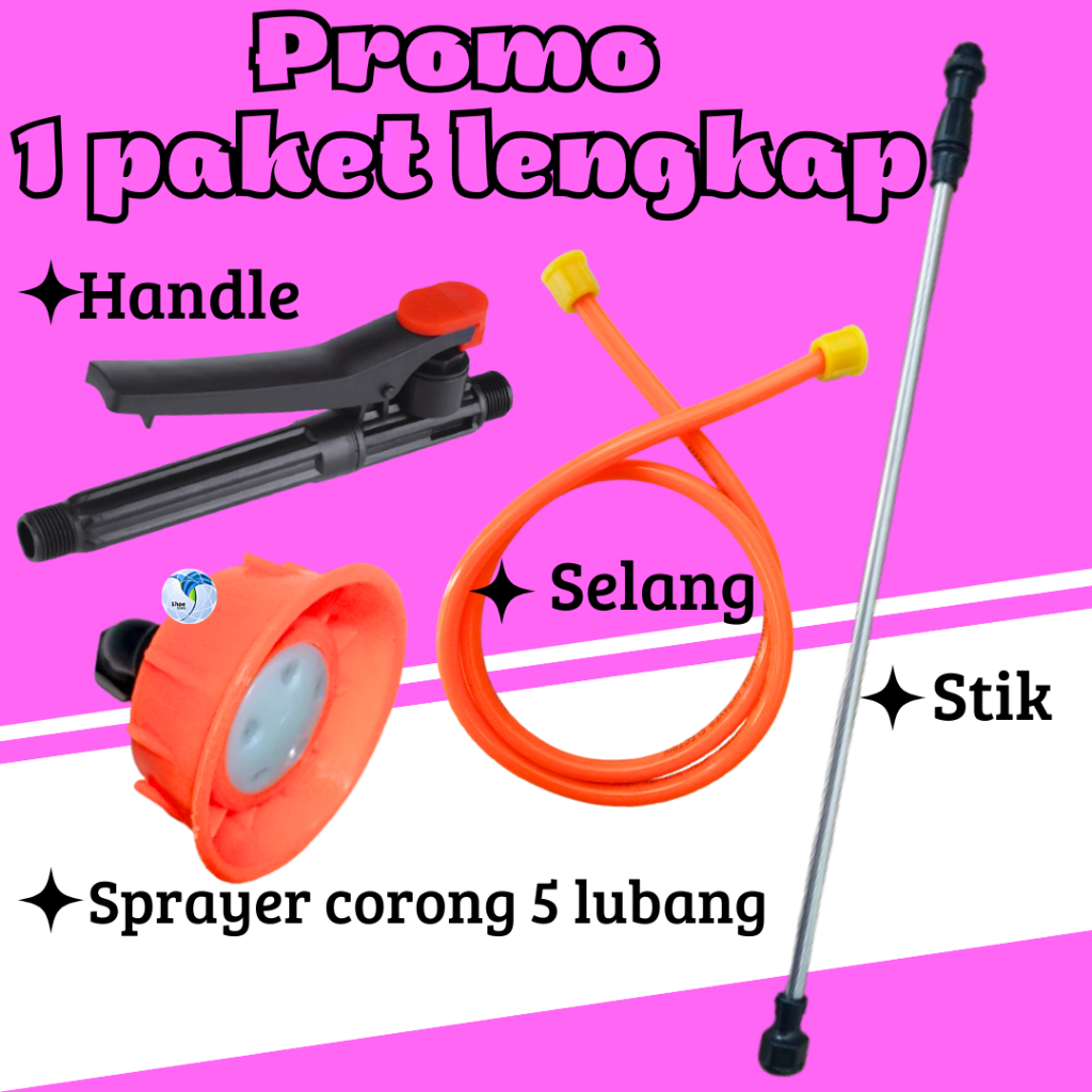 Promo Paket Lengkap Sprayer Corong 5 Lubang+stik+handle+selang stik sprayer elektrik stik sprayer st