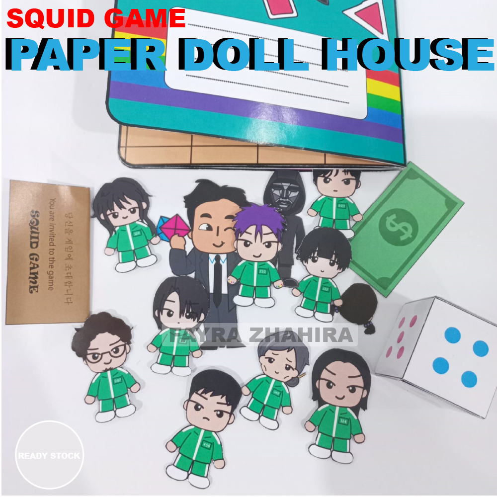 SQUID GAME PAPER DOLL HOUSE mainan kertas edukatif anak boneka kertas viral