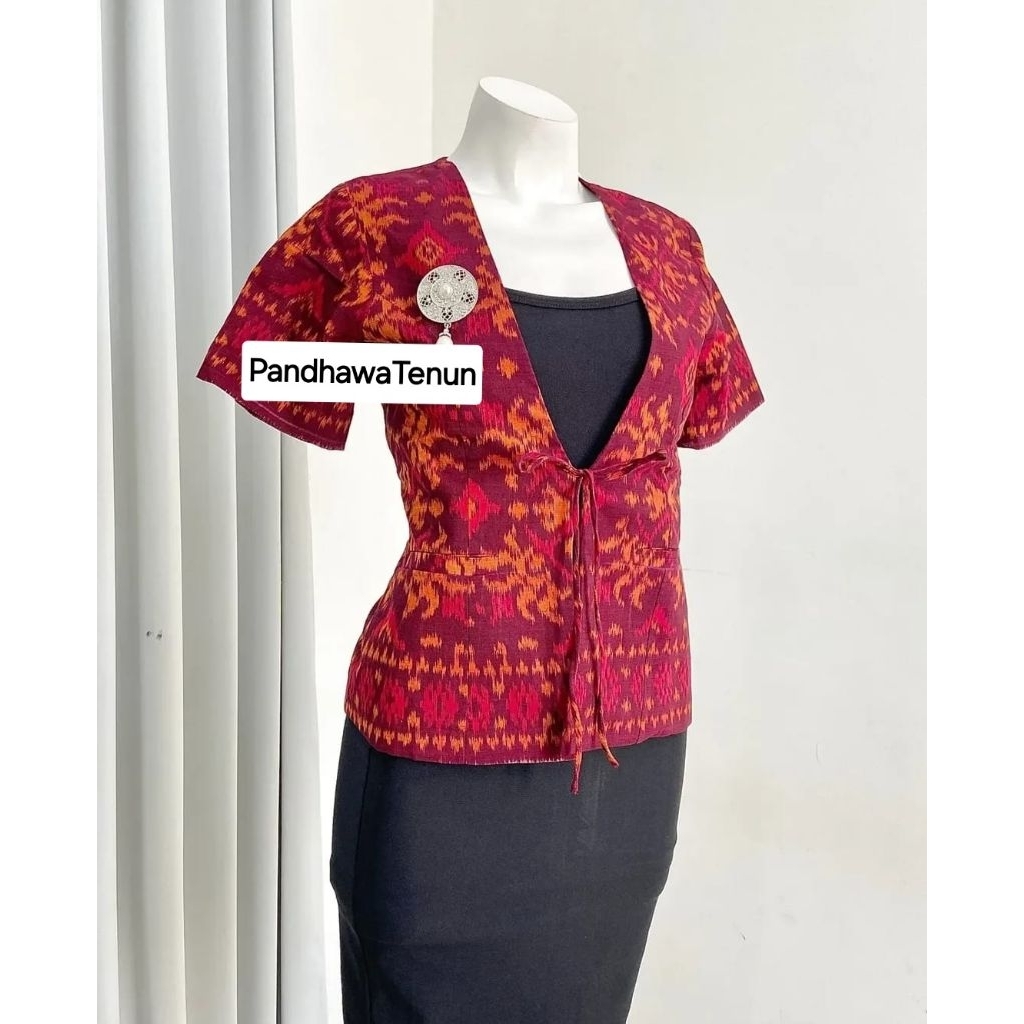 Baju Kerja Wanita Kantor Lengan Pendek / Outer Kerja Wanita Casual / Outer Tenun Antik / Kemeja Wani