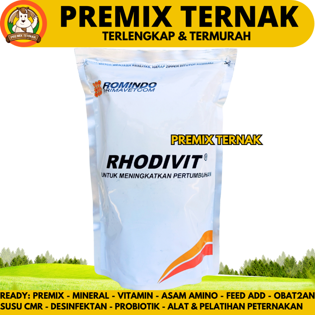 RHODIVIT 1 KG (10 PCS @100 gr) - Vitamin Ayam Meningkatkan Pertumbuhan & Produktivitas Unggas Ayam B
