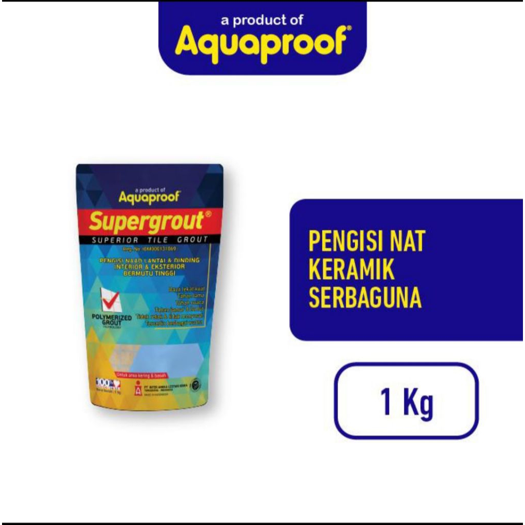 AQUAPROOF - Supergrout Plus Tahan Asam Pengisi Nat Kramik & Granit 1Kg