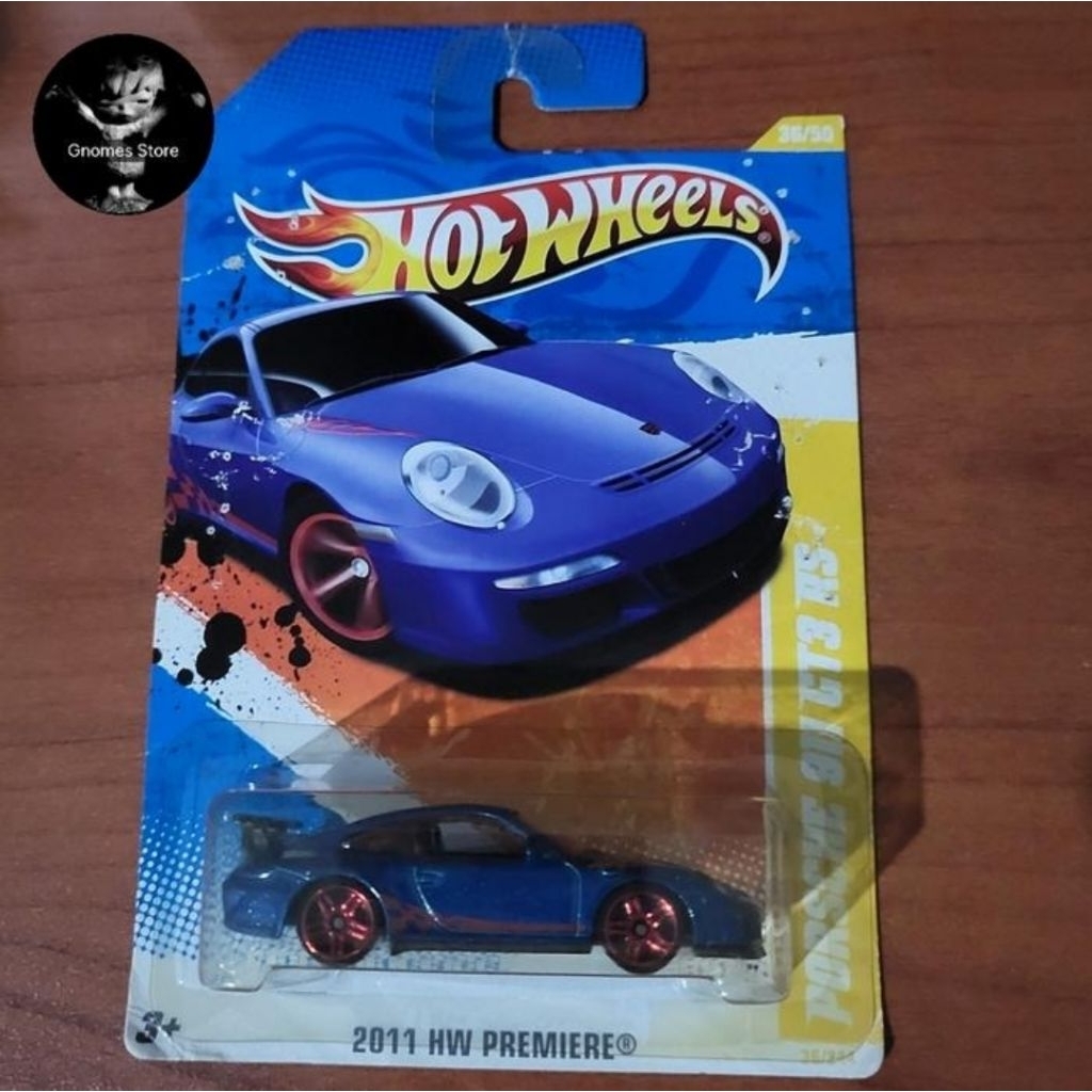ot Wheels Porsche 911 GT3 RS 2011 HW Premiere Mainan Mobil Diecast Biru Segel