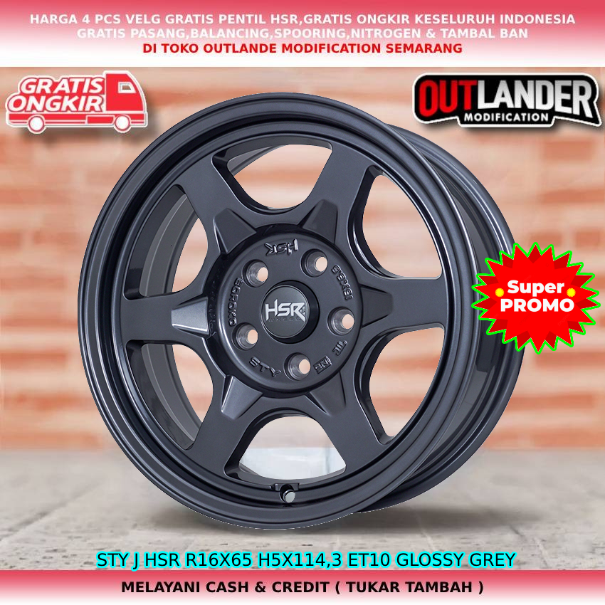 velg racing ring 16 palang 6/untuk mobil Chr Ertiga Grandmax Xtrail Expander dll hsr sty r16 hitam