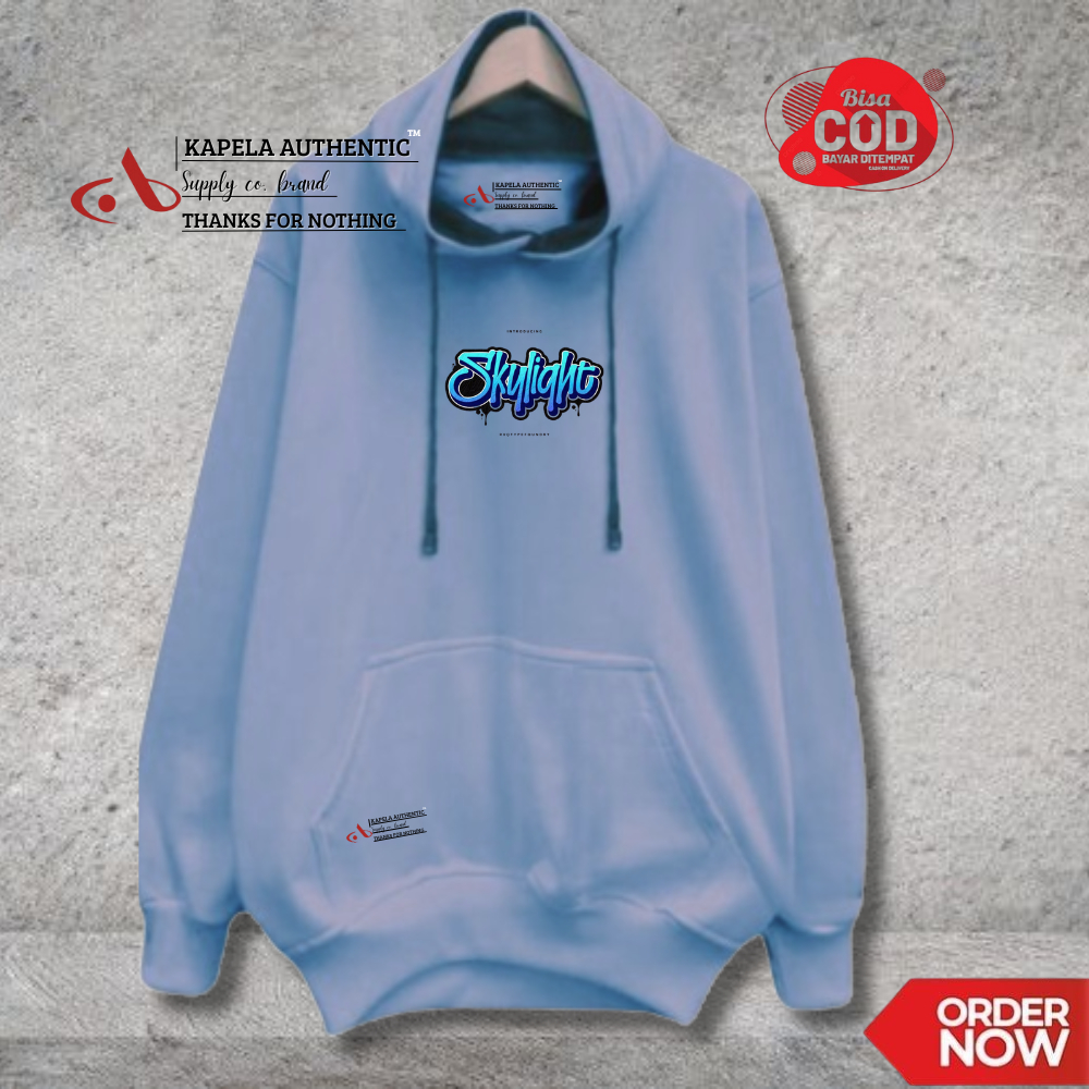 Hoodie Cowok Distro Sweater Pria Aesthetic Graffity Abu Paralon Sablon Skylight Brand Original Akape
