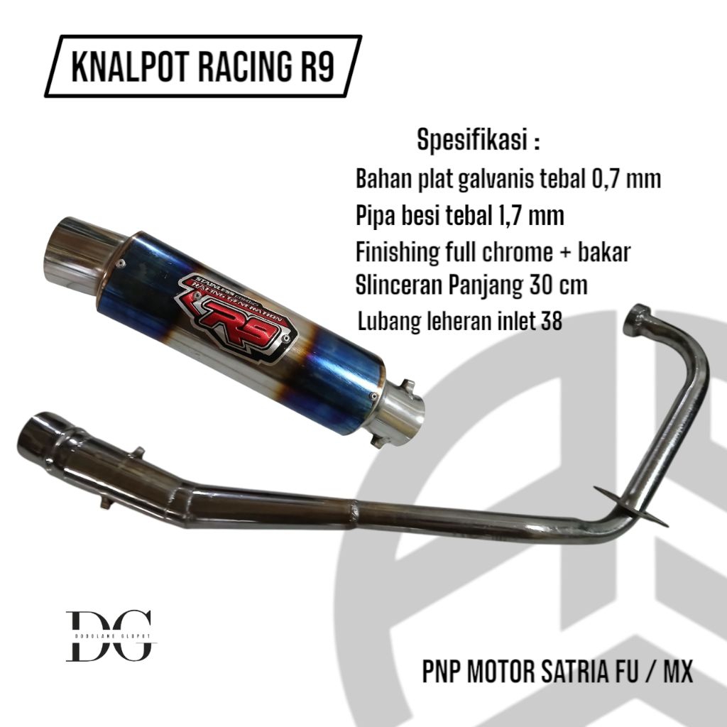 Knalpot racing R9 full chroom motor satria fu jupiter mx