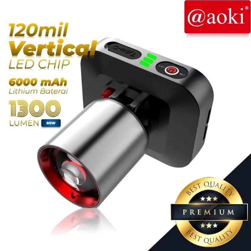 SENTER KEPALA AOKI 1300 LUMEN AK-3695A/AK-3696K - SENTER KEPALA ZOOM AOKI 60W 1300 LUMEN