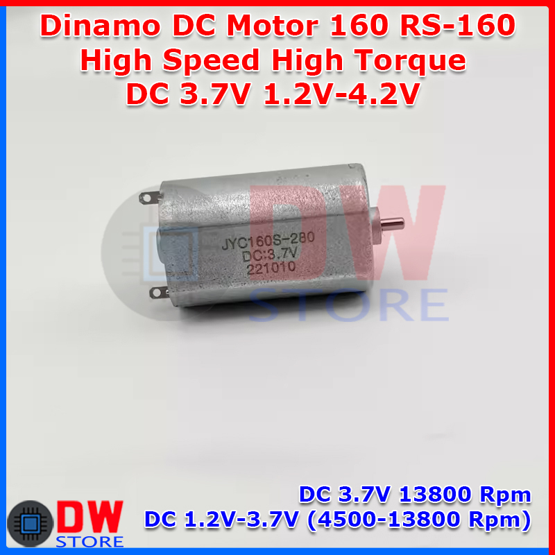 Dinamo DC Motor RS160 RS-160 160 3.7V 4.2V 1.2V-4.2V High Speed RPM High Torque