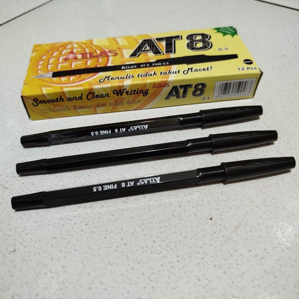 

1 Pcs Pulpen Atlas AT8 Hitam