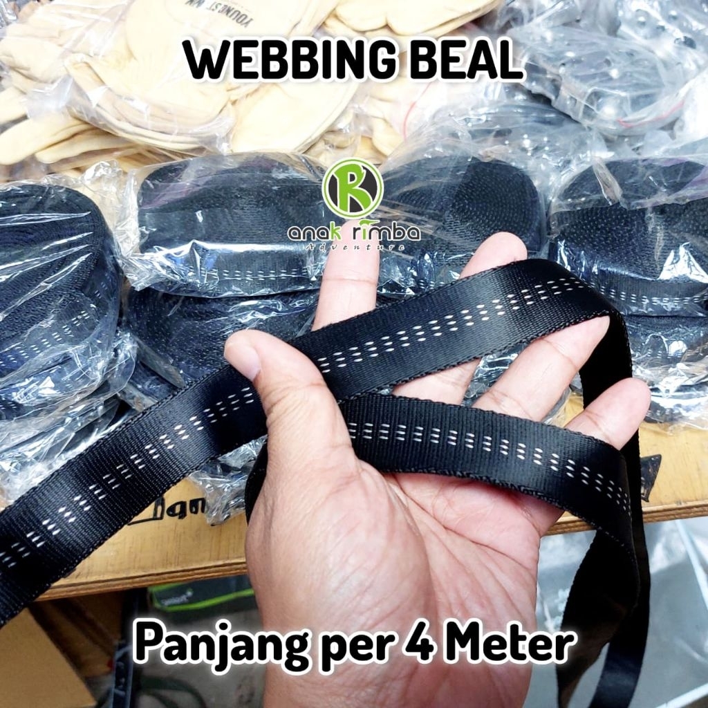 WEBBING BEAL TUBULAR PER 4 METER ORIGINAL TALI TUBUH TALI PITA Tali Panjat