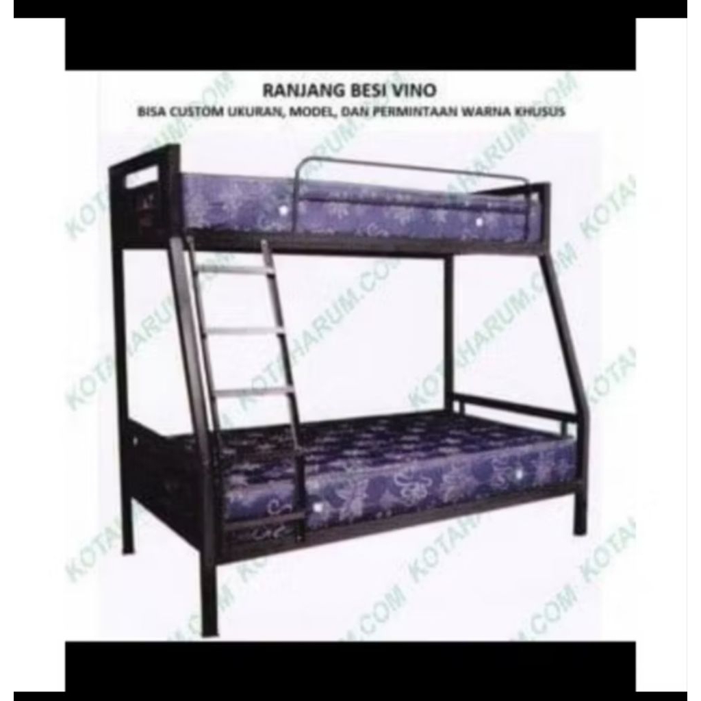 ranjang tingkat besi atas 90 bawah 100
