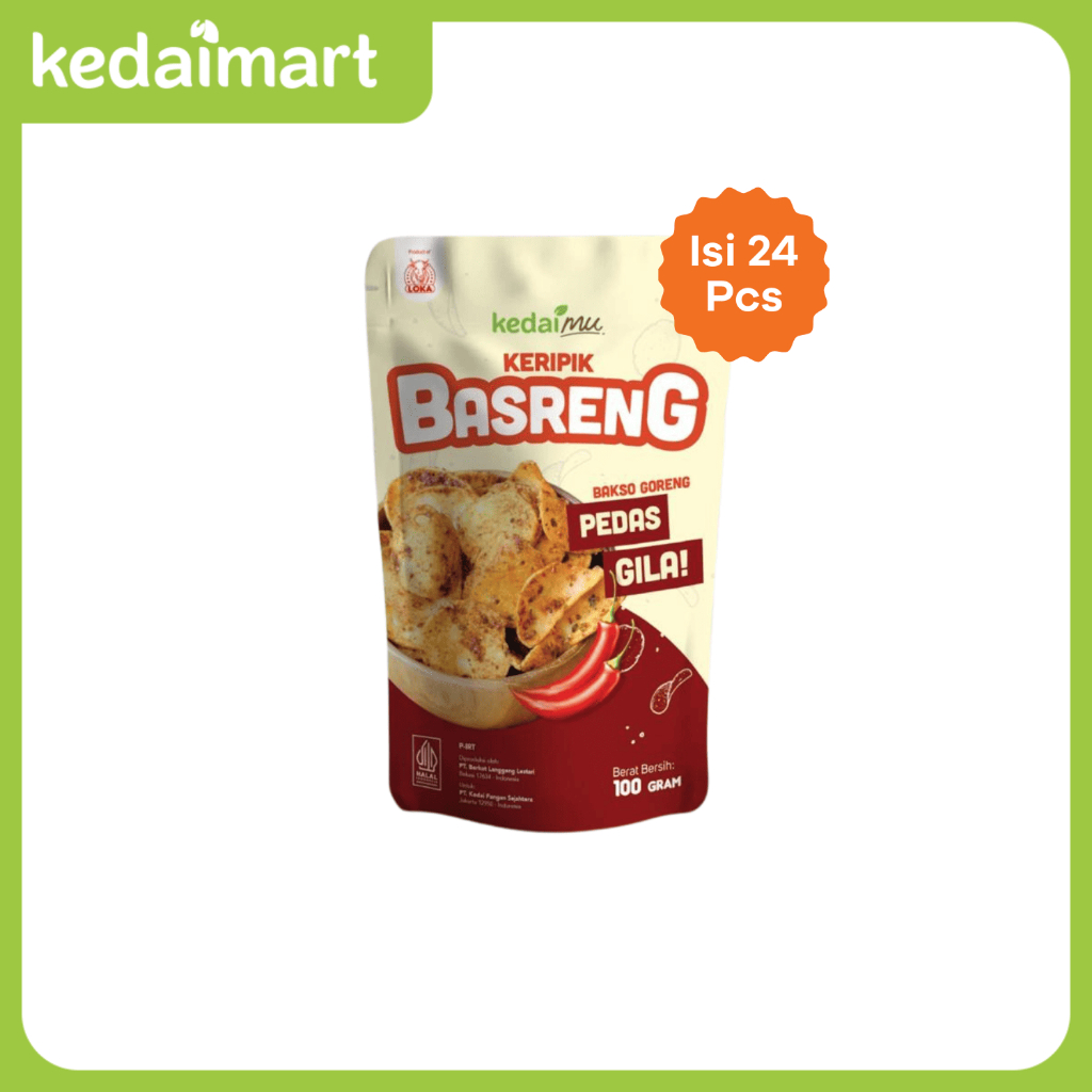 

Paket Bundling KedaiMu Keripik Basreng Pedas Gila 100 Gram x 24 Pcs