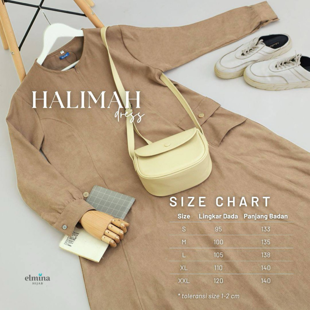 Gratis Ongkir Elmina Halimah Dress Gamis Terbaru 2025 Polos Pastel Raya Collection Simple Minimalis