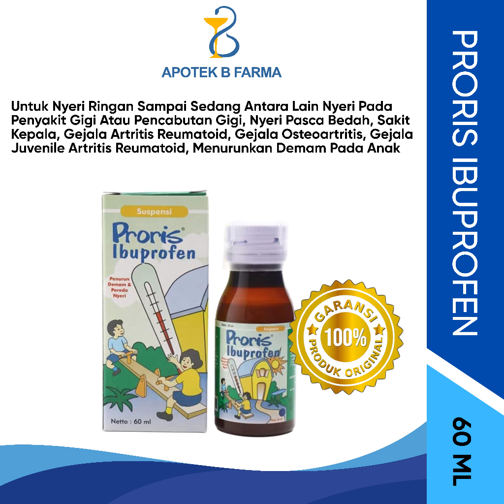 Proris Sirup 60 ml Obat Demam Anak Sakit Kepala Anak Sakit Gigi Anak