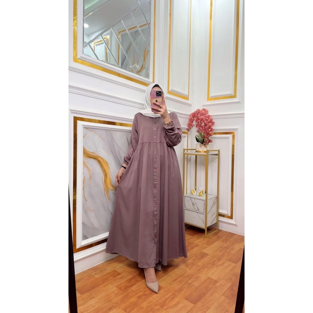 Gamis twill kancing