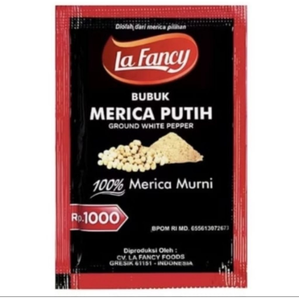 

La Fancy Foods Merica Putih / Lada Bubuk 4,5 g- Bumbu Rempah 100% ori