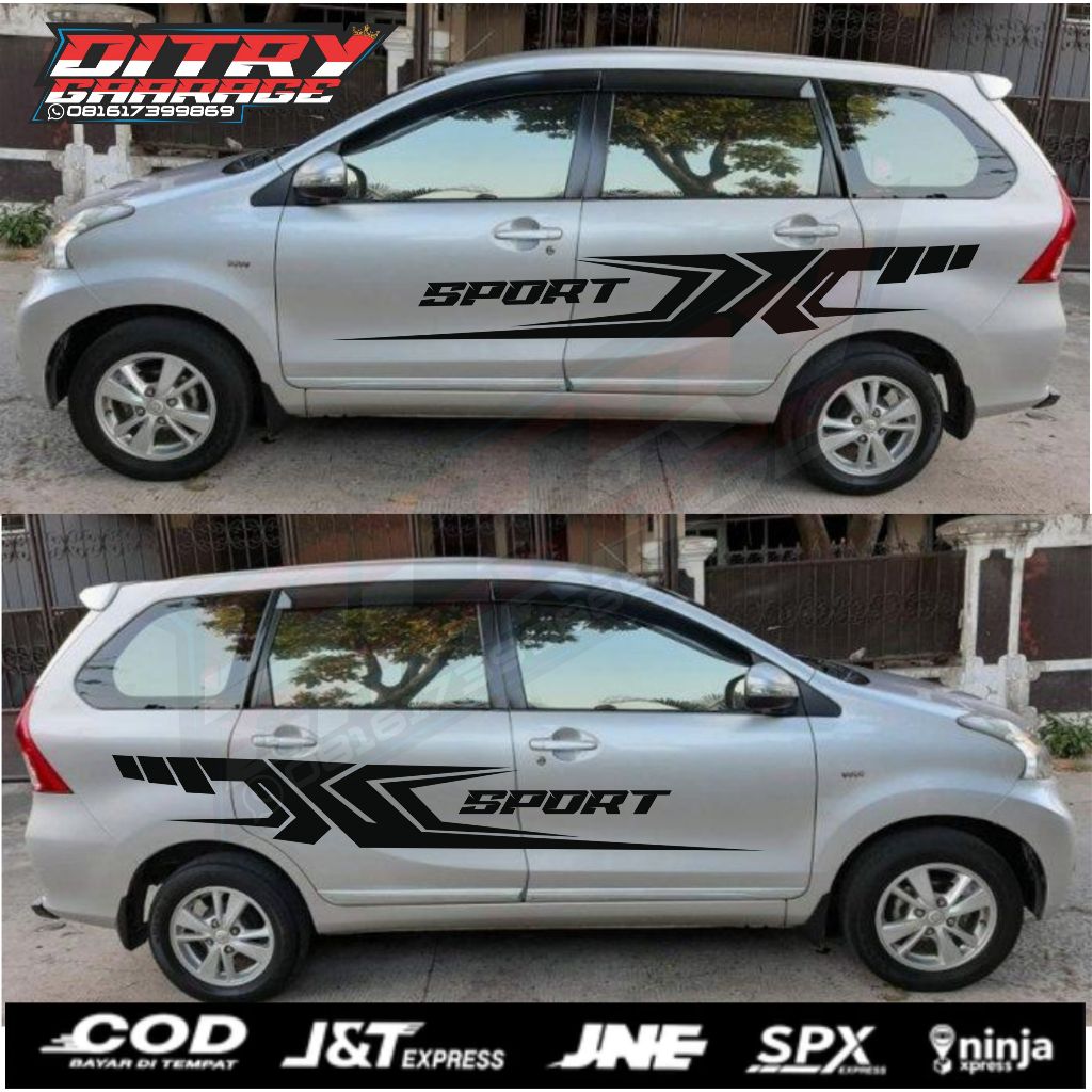 Stiker mobil toyota avanza cutting stiker list body mobil avanza xenia stiker body samping mobil ava