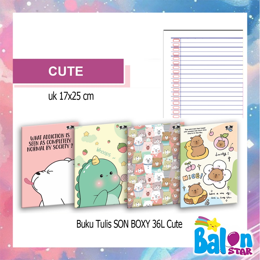 

(1 Buku isi 36lembar) Buku Tulis Son Boxy ISI 36LEMBAR 170x250mm, buku tulis sekolah, buku sekolah, BUKU TULIS BESAR
