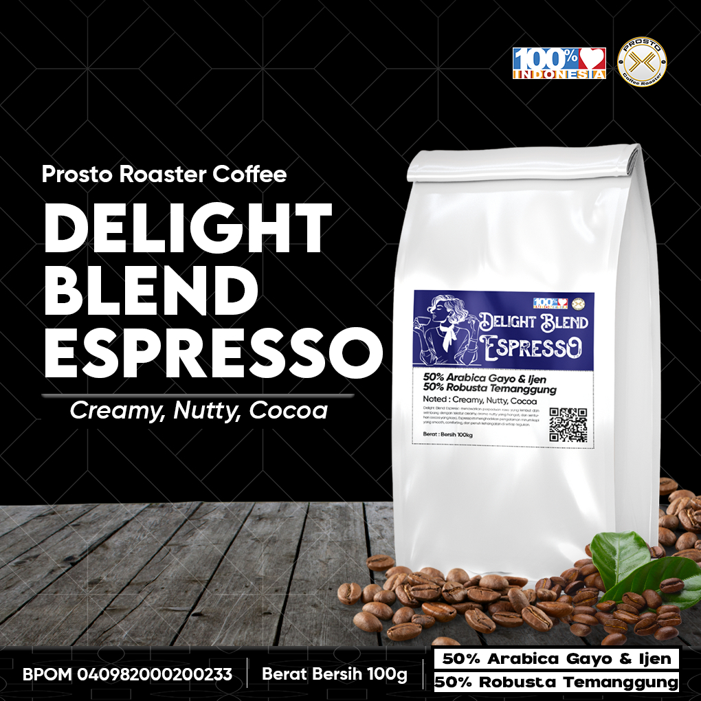 

DELIGHT BLEND 50% ARABICA : 50% ROBUSTA 1KG Biji/Bubuk | Roast Bean