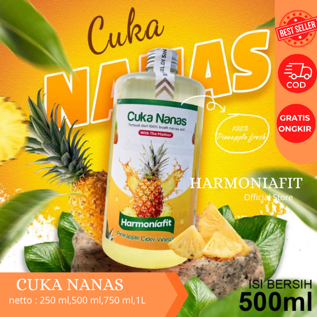 

Cuka Nanas Cuka Sari Buah Nanas 250ML 500 ML 1000ML Original With Mother Cuka Nanas Organik Sari buah nanas organik