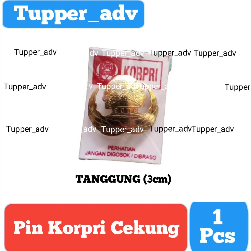 Pin Korpri Kuningan Cekung BESAR (3cm) Peniti Murah / Pin Bros Lencana Korpri Ekonomis